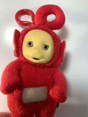 Teletubbies Po Avon Coin Purse Keychain Stuffed Red Zip Plush Vintage 1998